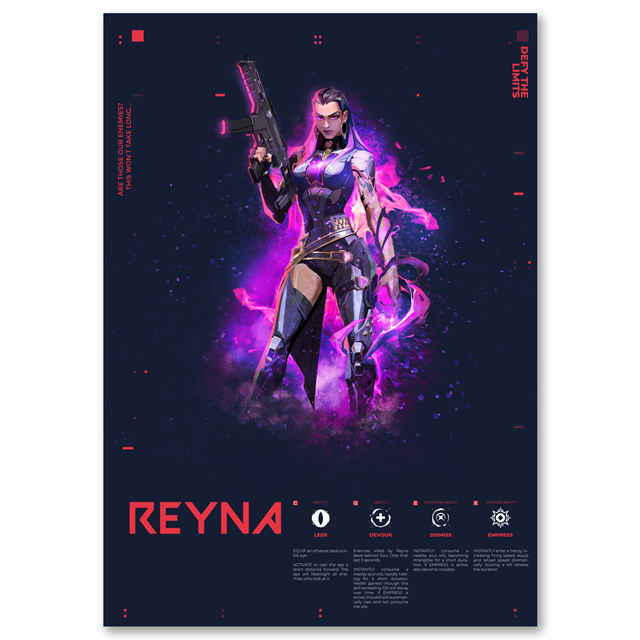 Hot Esports Gaming Valorant Anime Figure Posters Print Viper Reyna Canvas Painting Wall Art Pictures For 16 - Valorant Store