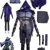 Omen Cosplay Game Valorant Omen Cosplay Costumes Purple Cloak Knitted Shirt Outfits Dark Style Jumpsuit Halloween 4 - Valorant Store