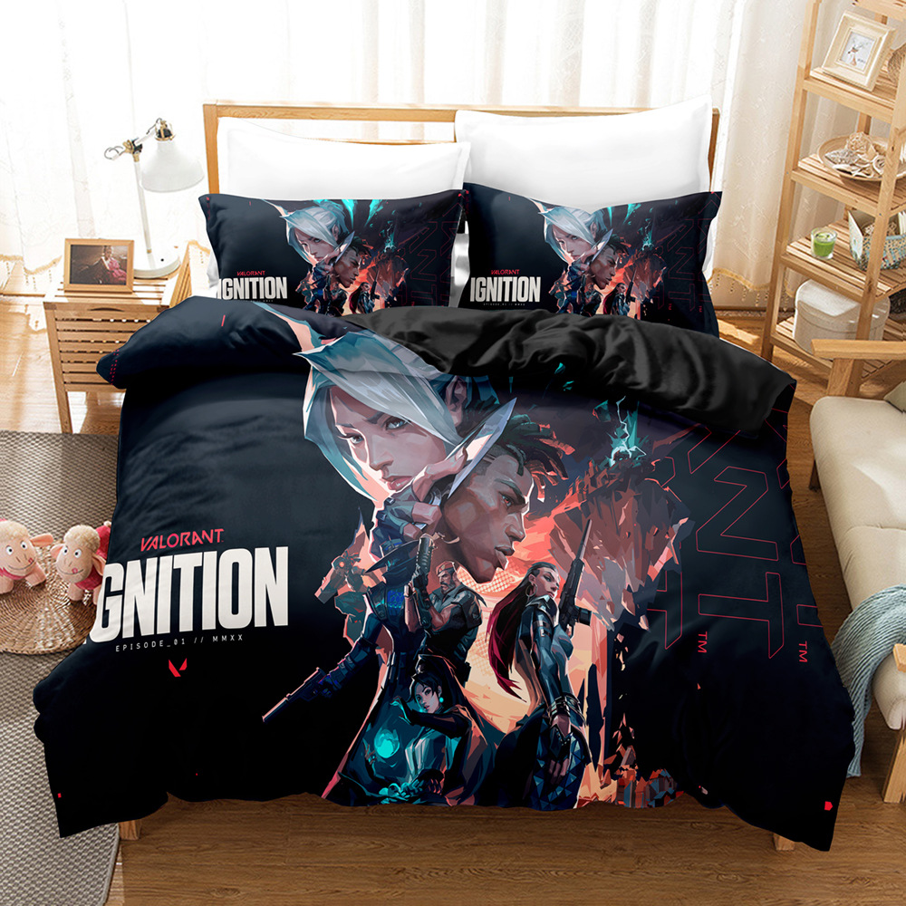 VALORANT Shooting Game Quilt Cover Twin Full Size With Pillowcase Home Textile Gift Bedding Set 6 - Valorant Store
