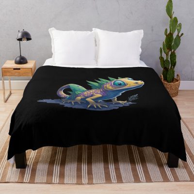 Gamer'S Perfect Illustration - Adorable Valorant Gekko Throw Blanket Official Valorant Store