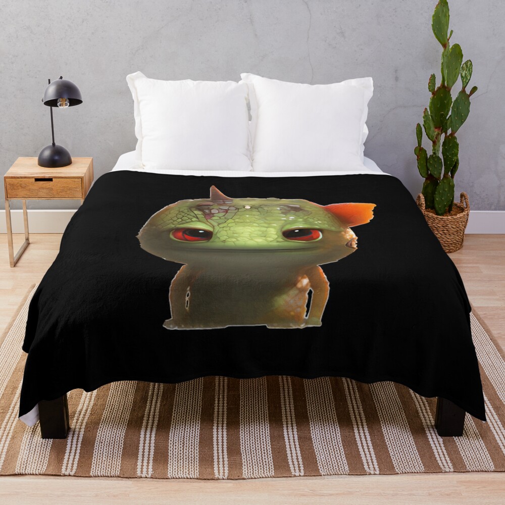 Gamer'S Perfect Illustration - Adorable Valorant Gekko Throw Blanket Official Valorant Store