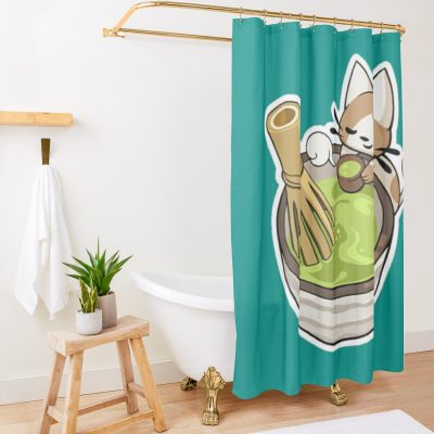 Matcha Break Spray Shower Curtain Official Valorant Store