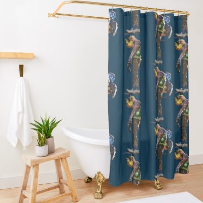 Gekko Artwork Spray Shower Curtain Official Valorant Store