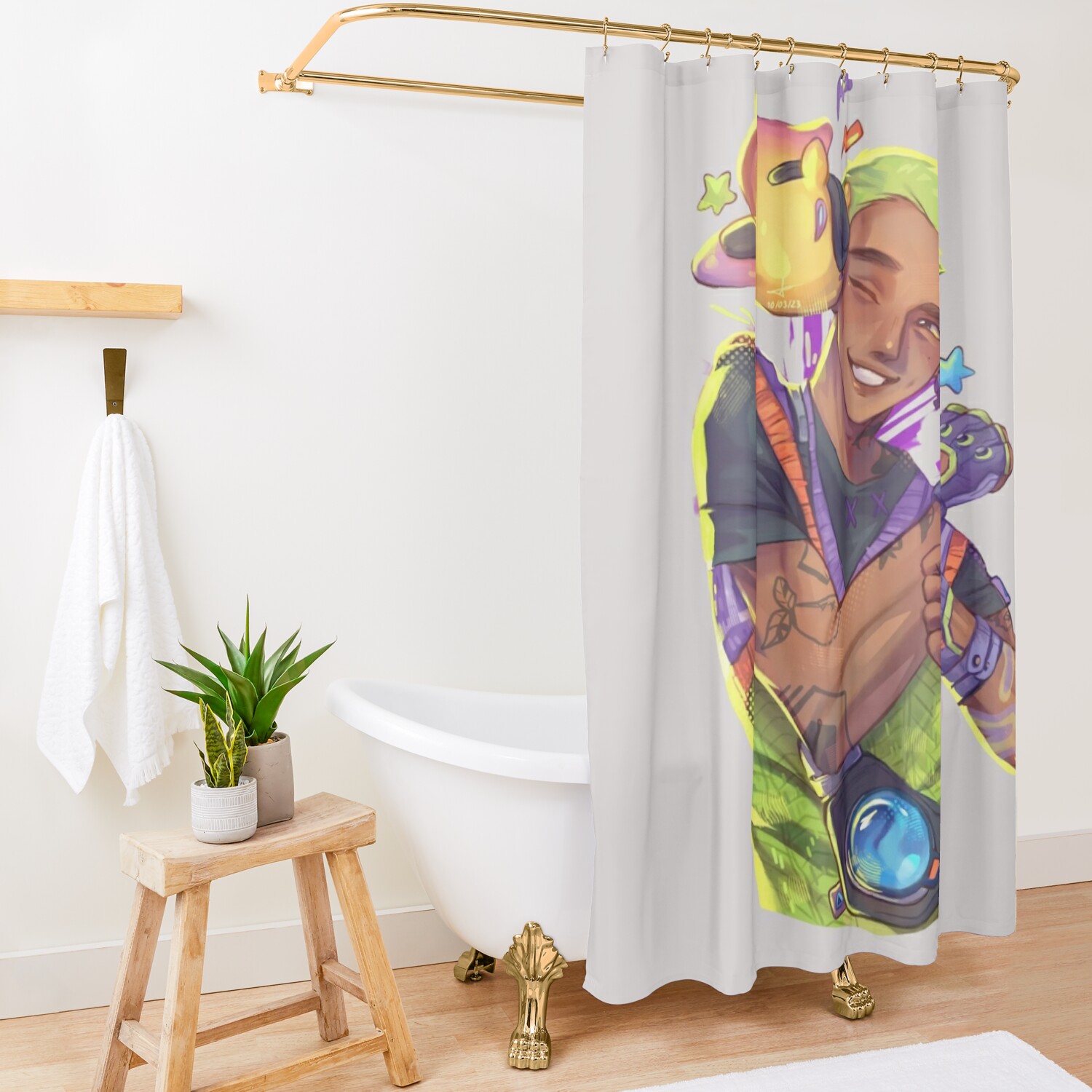 Gekko I Really Like Him Shower Curtain Official Valorant Store