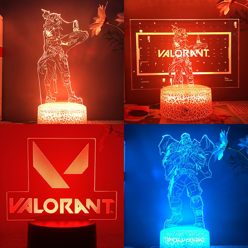 23Models Valorant Figure 3d Led Lamp For Bedroom All Hero Statues Acrylic Night Lights Game Room 2 - Valorant Store