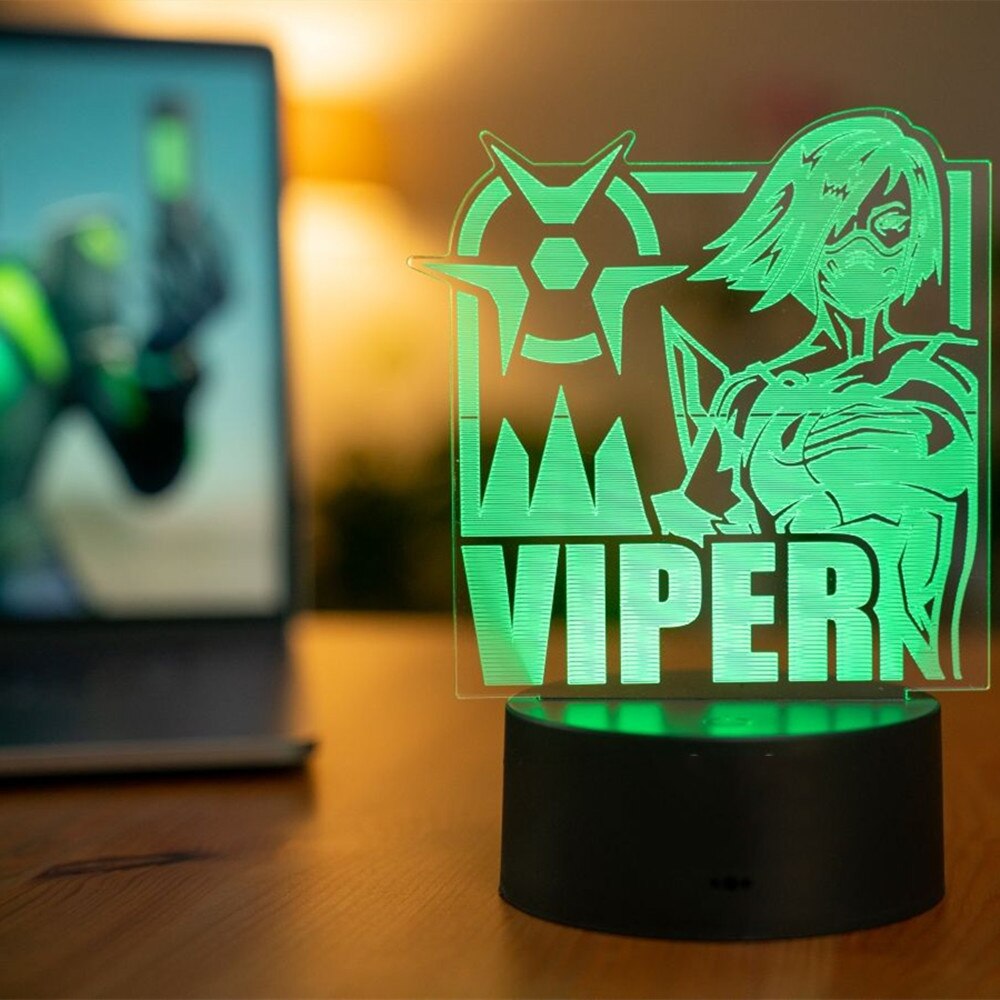 Hot Gaming Valorant Nightlight Killjoy Raze Viper Reyna Figure Colorful Table Lamp For Gamer Game Room 2 - Valorant Store