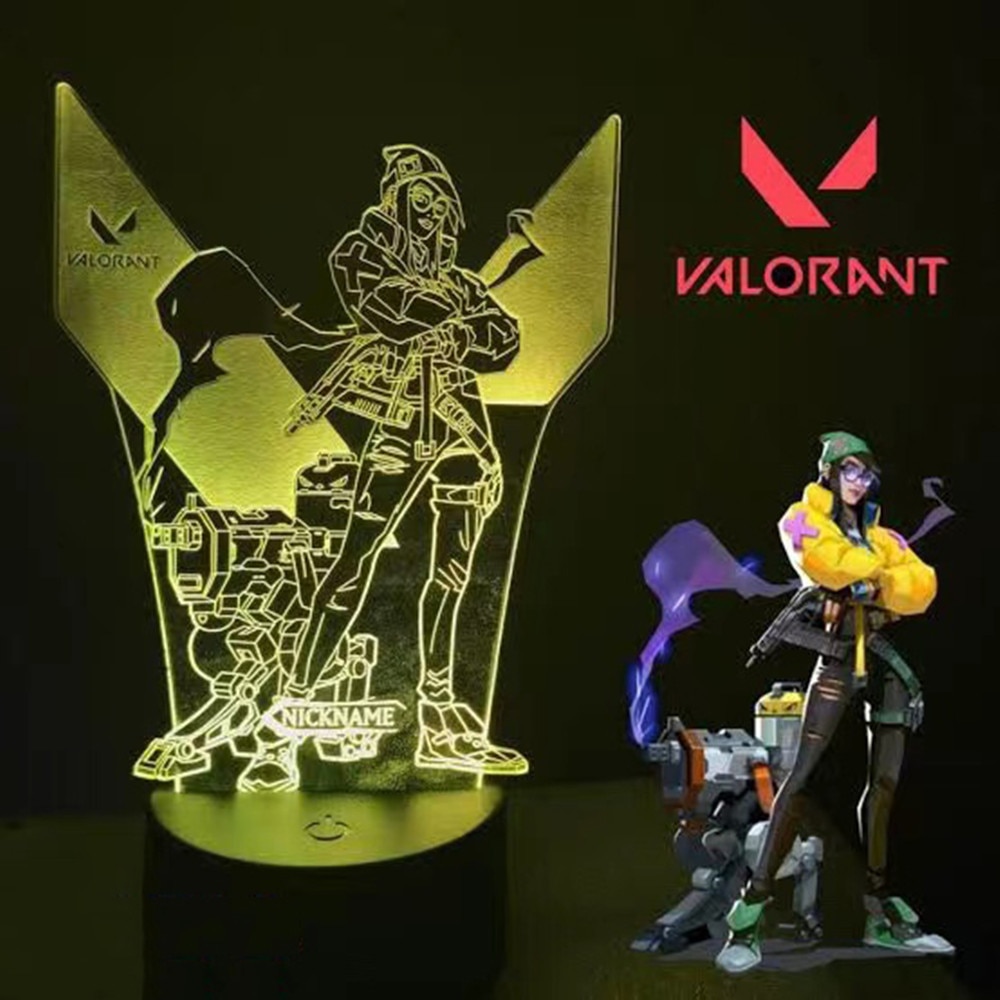 Hot Gaming Valorant Nightlight Killjoy Raze Viper Reyna Figure Colorful Table Lamp For Gamer Game Room - Valorant Store