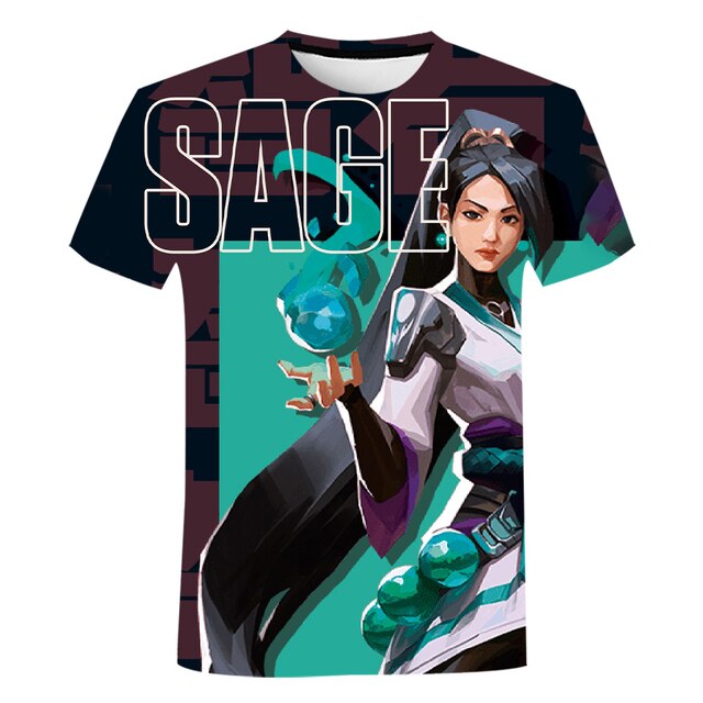 Valorant T Shirts Cartoon Game 3D Print Streetwear Men Women Casual Fashion Oversized T Shirt - Valorant Store