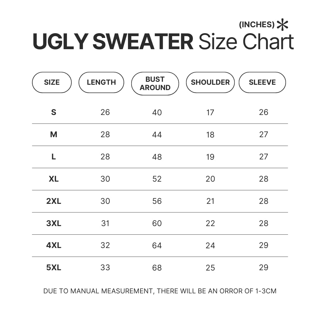 Ugly Sweater Size Chart - Valorant Store