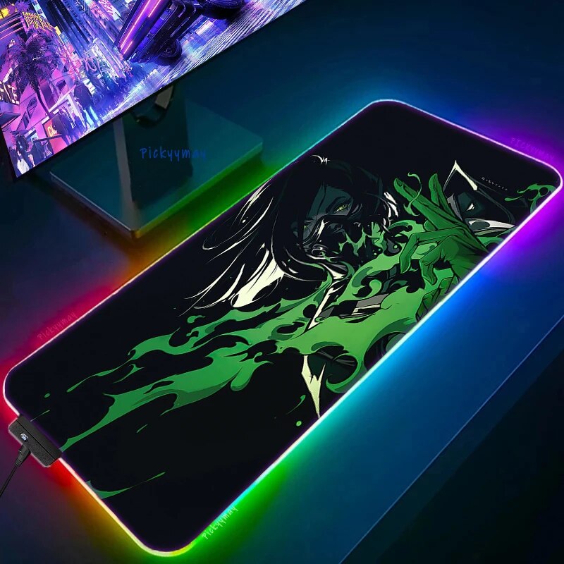 Valorant RGB Gaming Mousepad Big LED Gamer Mausepads PC Desk Mat Luminous Mouse Pad Large Keyboard 11 - Valorant Store