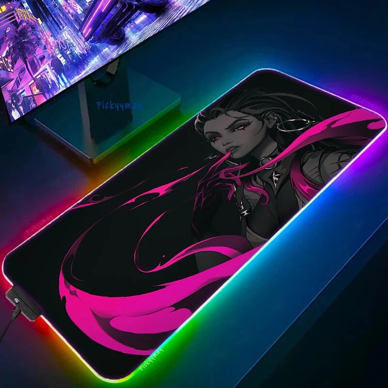Valorant RGB Gaming Mousepad Big LED Gamer Mausepads PC Desk Mat Luminous Mouse Pad Large Keyboard 13 - Valorant Store
