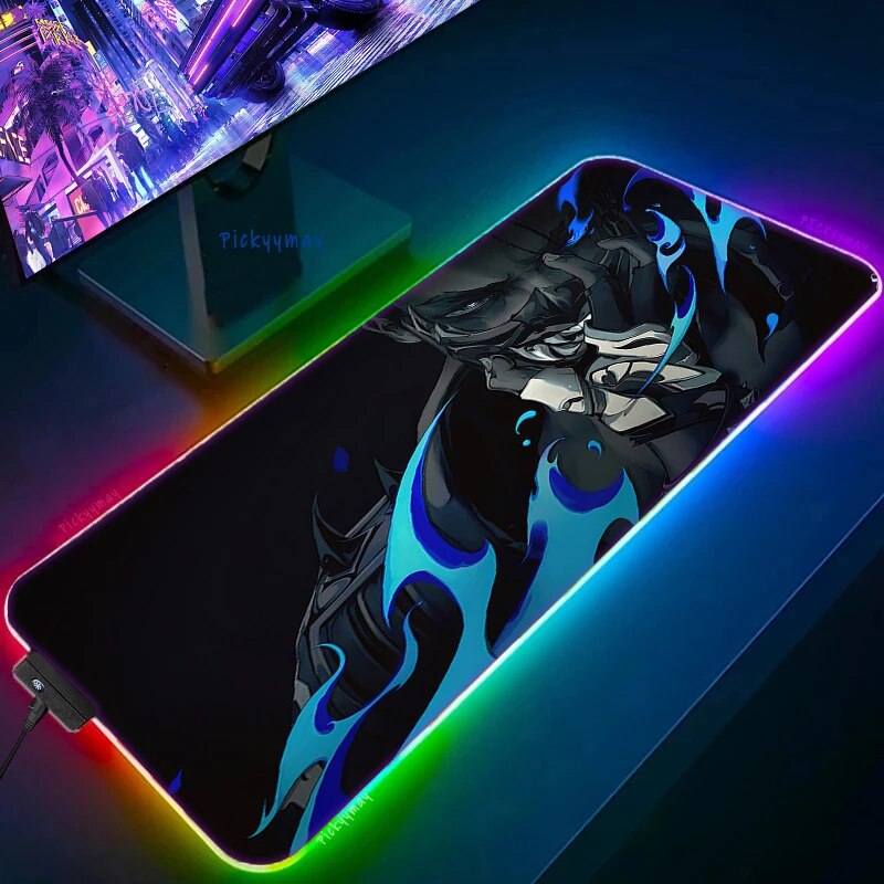 Valorant RGB Gaming Mousepad Big LED Gamer Mausepads PC Desk Mat Luminous Mouse Pad Large Keyboard 3 - Valorant Store