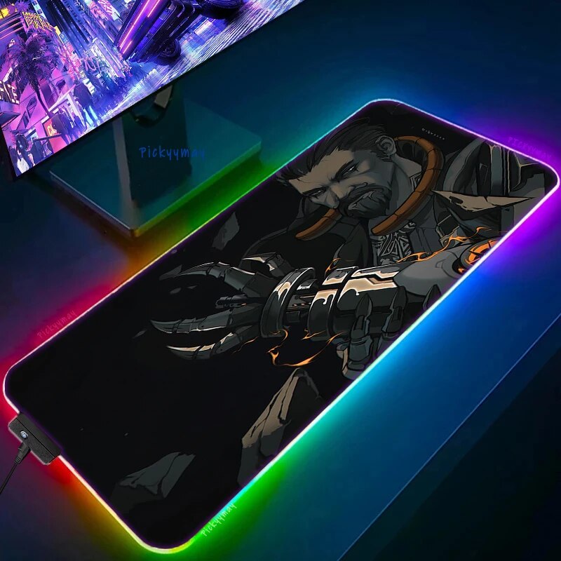 Valorant RGB Gaming Mousepad Big LED Gamer Mausepads PC Desk Mat Luminous Mouse Pad Large Keyboard 7 - Valorant Store
