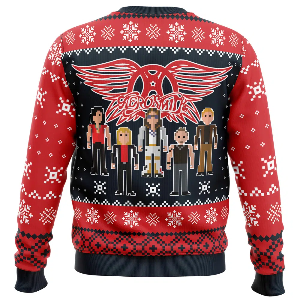 Aerosmith Ugly Christmas Sweater BACK mockup - Valorant Store