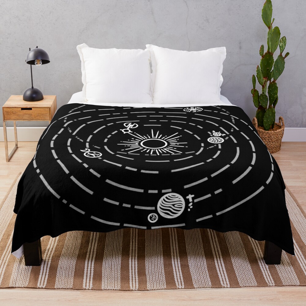 Outer Wilds Solar System Art Print [No Stars] Throw Blanket